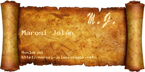 Marosi Jolán névjegykártya