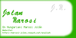 jolan marosi business card